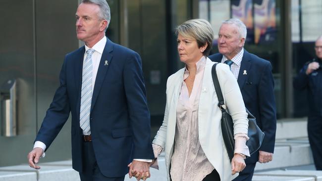 The parents of Josh Prestney, Andrew and Belinda Prestney arrive at court for Richard Pusey’s sentence. Picture: NCA NewsWire / David Crosling