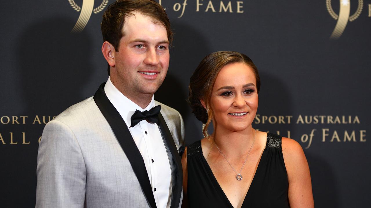 Ashleigh Barty and partner Garry Kissick arrive ahead of the Sport Australia Hall of Fame Induction and Awards Gala. Photo by Graham Denholm/Getty Images.