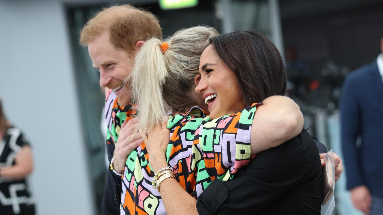 Prince Harry, Duke of Sussex and Meghan, Duchess of Sussex meet friends and family members of competitors during the Invictus Games. Picture: Chris Jackson/Getty Images for the Invictus Games Foundation