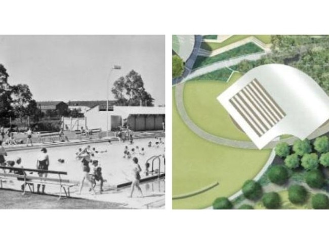 OLD AND NEW: How Anzac Pool looked, and how Anzac Pool is set to look.