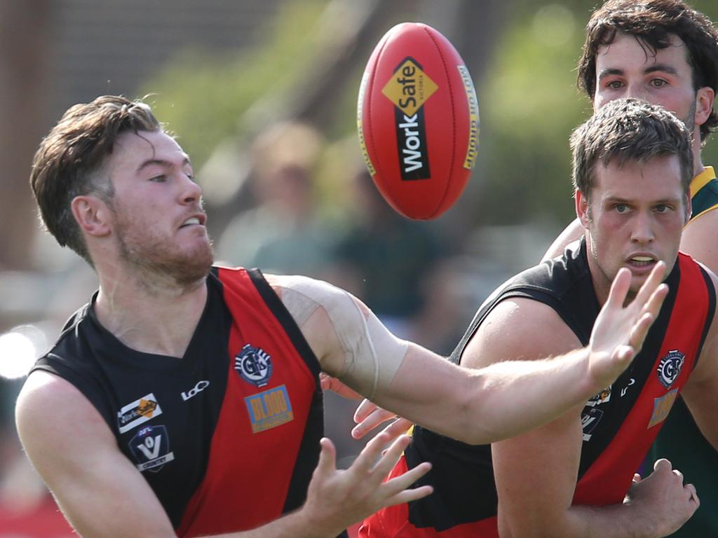 Newtown &amp; Chilwell’s Matthew Boag prepares to take possession of the ball. Picture: Mark Wilson