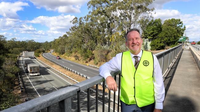 Jim Madden MP at a section of the Warrego Highway that is set to get a $10 million upgrade.