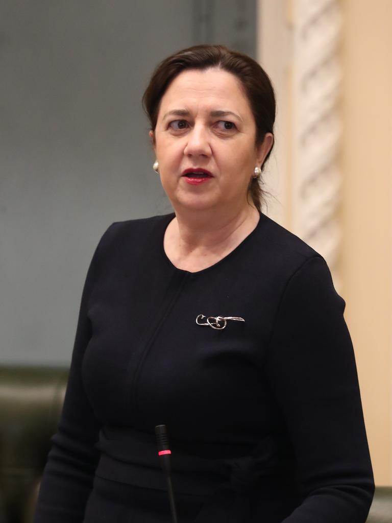 Queensland Premier Annastacia Palaszczuk named more suburbs in NSW as hotspots now banned from entering the Sunshine State. Picture: Annette Dew