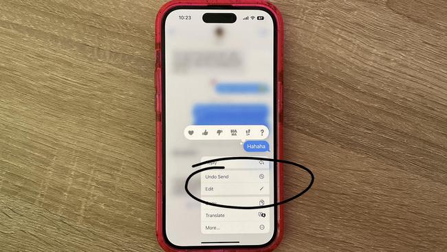 If you make a typo you can simply press and hold the message bubble and ‘Edit’ or ‘Unsend’ your message. Picture: Elly Awesome