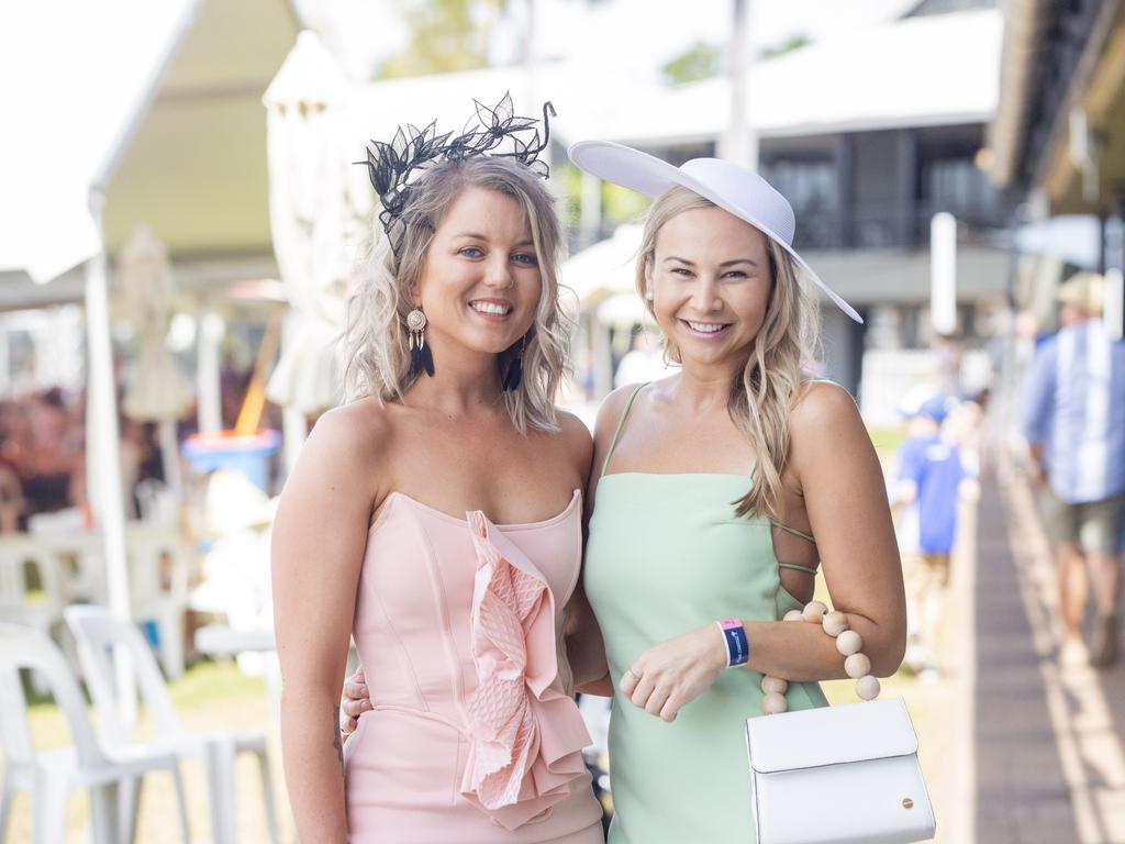 Letitia Wing and Anna Parker at the Bridge Toyota Ladies' Day. Picture: Floss Adams