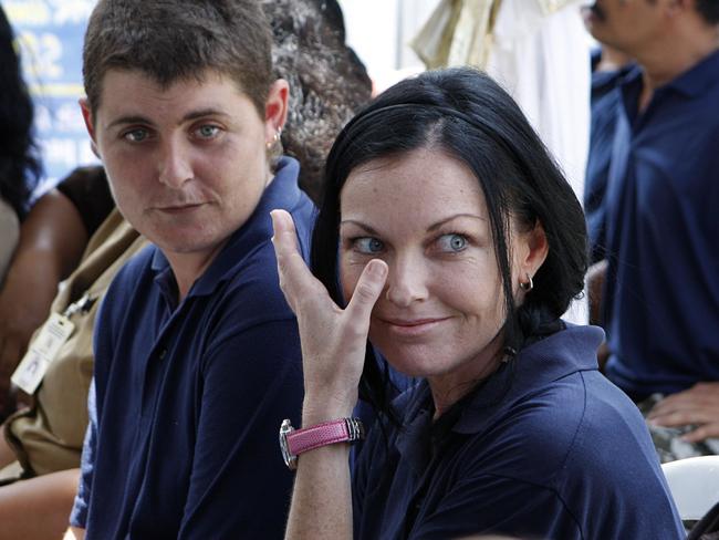 Schapelle Corby, with Bali Nine drug trafficker Renae Lawrence during her time in Kerobokan Jail. Picture: News Corp