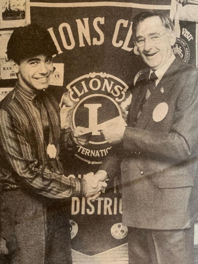 John Pesutto receiving a Lions Youth of the year award in March 1988. Picture: Supplied by Latrobe Valley Express