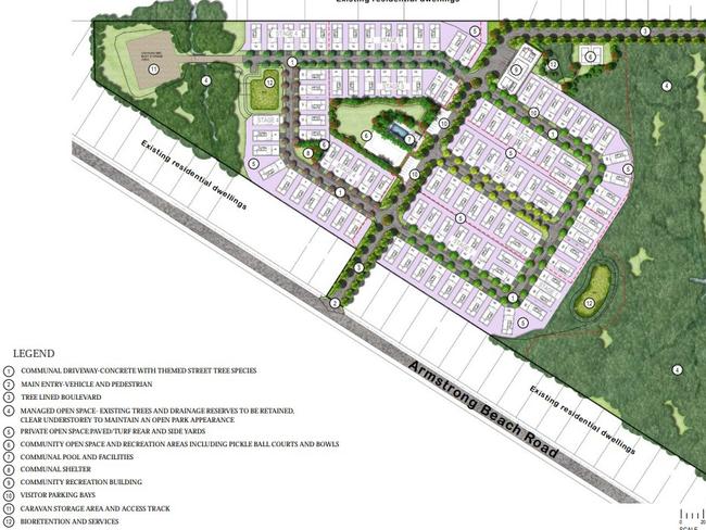 Development plans for a retirement village at Armstrong Beach. Pictures: Documents submitted to Mackay Regional Council