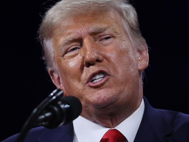 ORLANDO, FLORIDA - FEBRUARY 28: Former U.S. President Donald Trump addresses the Conservative Political Action Conference (CPAC) held in the Hyatt Regency on February 28, 2021 in Orlando, Florida. Begun in 1974, CPAC brings together conservative organizations, activists, and world leaders to discuss issues important to them.   Joe Raedle/Getty Images/AFP == FOR NEWSPAPERS, INTERNET, TELCOS & TELEVISION USE ONLY ==