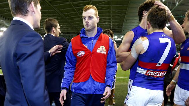 AFL Round 13 Collingwood v Western Bulldogs at Etihad Stadium. Adam Cooney after the game . Pic: Michael Klein. Sunday June 15, 2014.