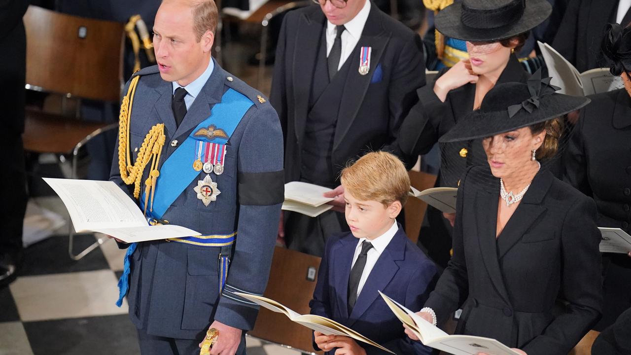 George stood between his parents at Westminster Abbey (Photo by Dominic Lipinski - WPA Pool/Getty Images)