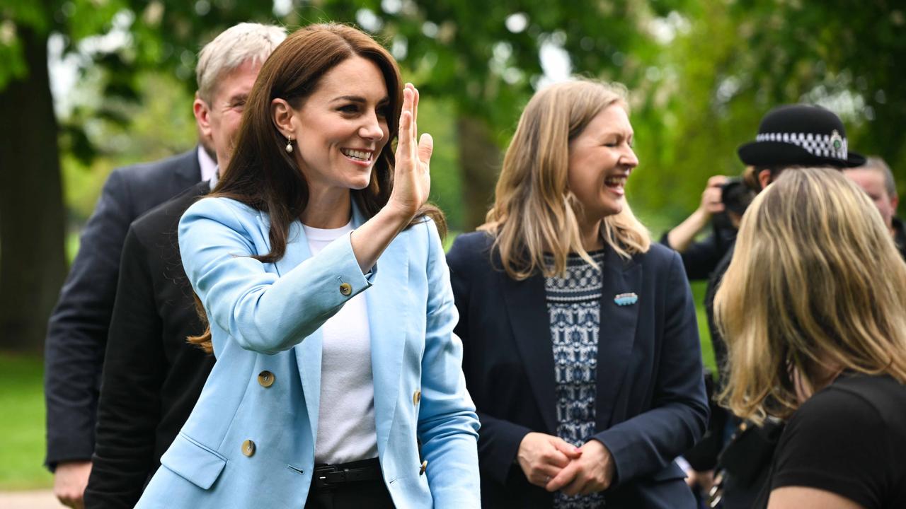 Britain‘s Catherine, Princess of Wales meets members of the public on the Long Walk near Windsor Castle. Picture: AFP