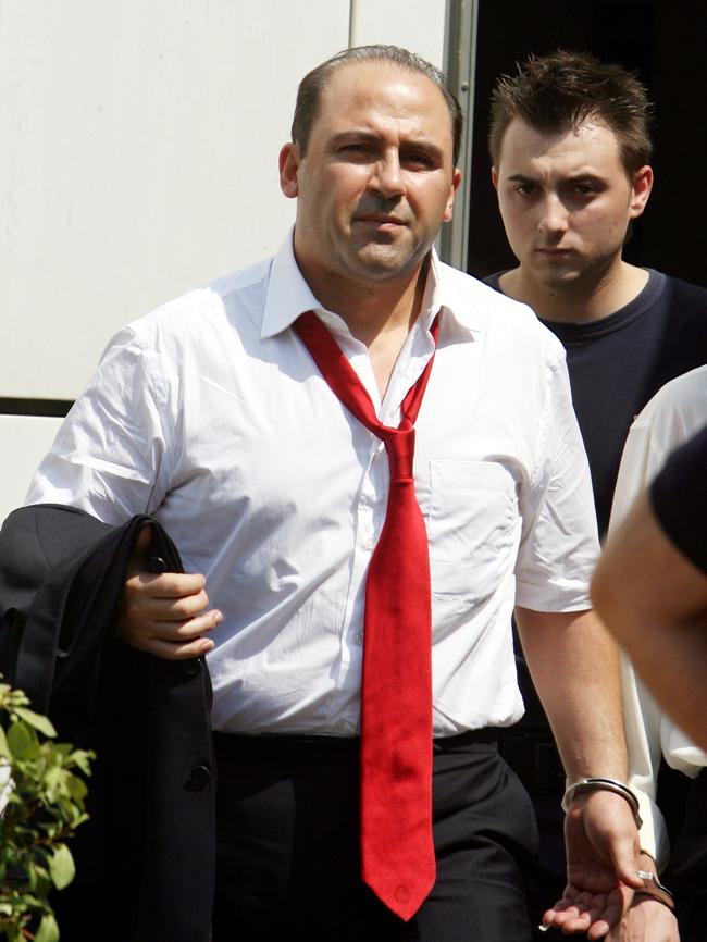 Convicted drug kingpin Tony Mokbel outside court in Greece following an extradition hearing in 2007. Picture: AP