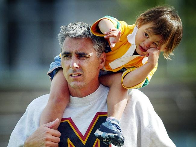 24/02/2004. Nic Bideau at Olympic Park with daughter Sophie O'Sullivan.