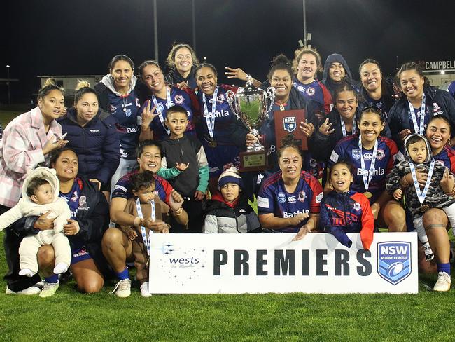 Three-peat: Campbelltown Collegians certainly know how to celebrate. Picture Warren Gannon Photography