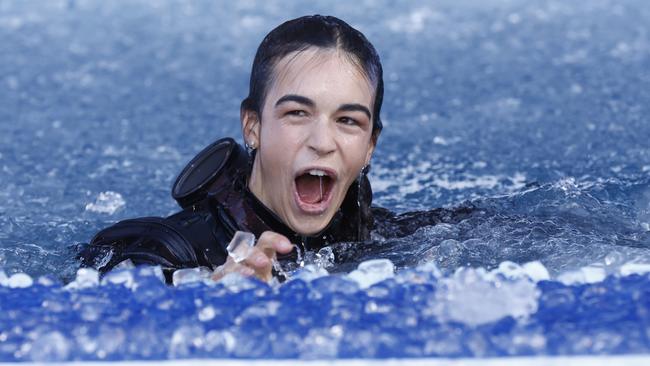 Freezing, even for a winter Olympian. Picture: Getty Images