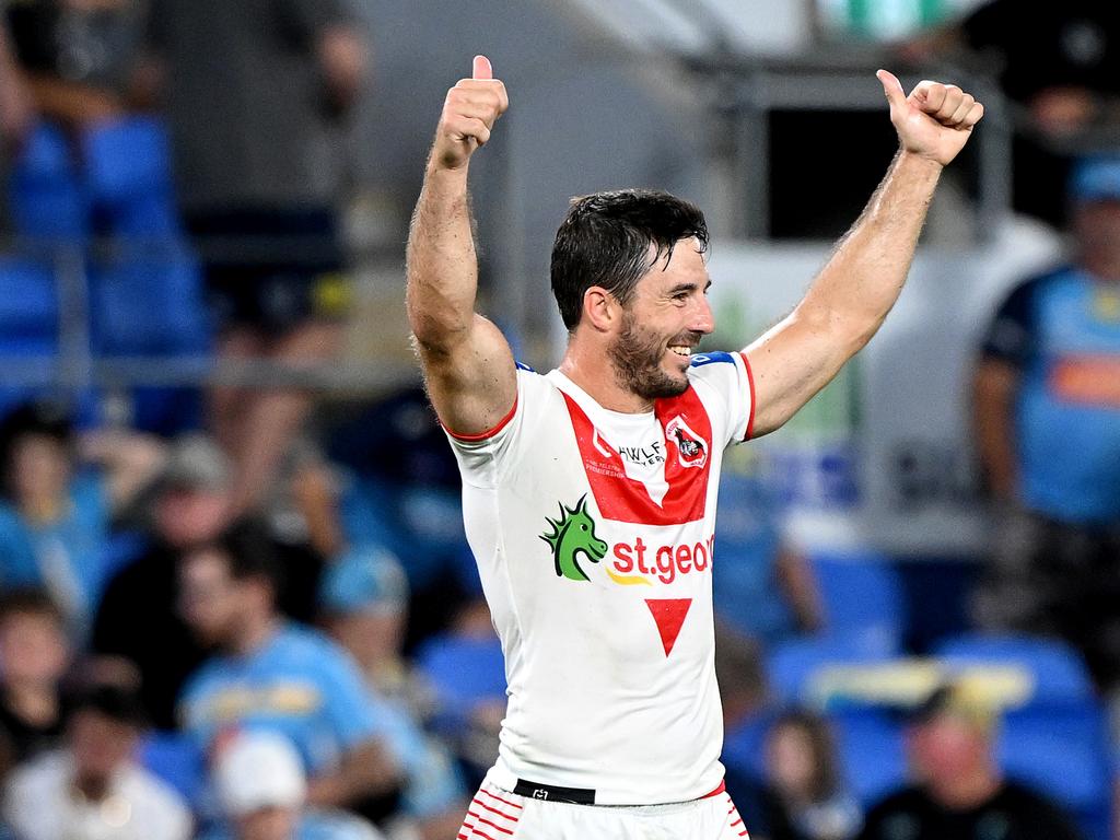 It was a happy night for Ben Hunt and the Dragons. Picture: Bradley Kanaris/Getty Images