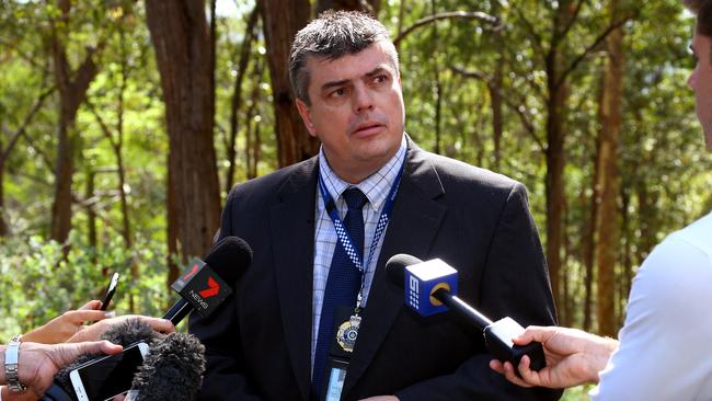 Detective Inspector Brendan Smith speaks to the media. Pic by David Clark