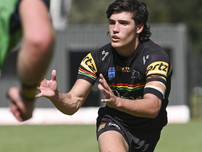 Jett Cleary. CANBERRA, AUSTRALIA, NewsWire Photos. MARCH 9, 2024: UNE SG Ball Cup – NSWRL Junior Reps Round Six Canberra Raiders vs. Penrith Panthers at Raiders Belconnen in Canberra. Picture: NCA NewsWire / Martin Ollman