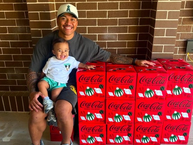 Brian To'o received 24 cases of Coca-Cola. Picture: Supplied.
