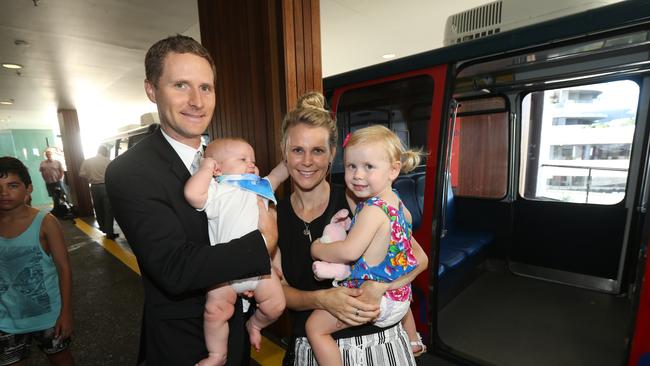 Mr and Mrs Nicholas and Samantha Chapple with their two children Olivia 2 and Lachlan 5 months. Picture Mike Batterham