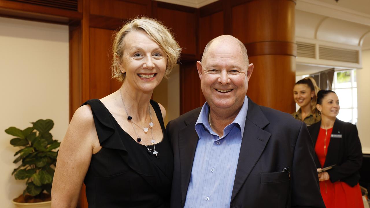 Sonja Johnson and Andrew Wagner at the Cairns Chamber of Commerce Christmas lunch, held at the Pullman International hotel. Picture: Brendan Radke