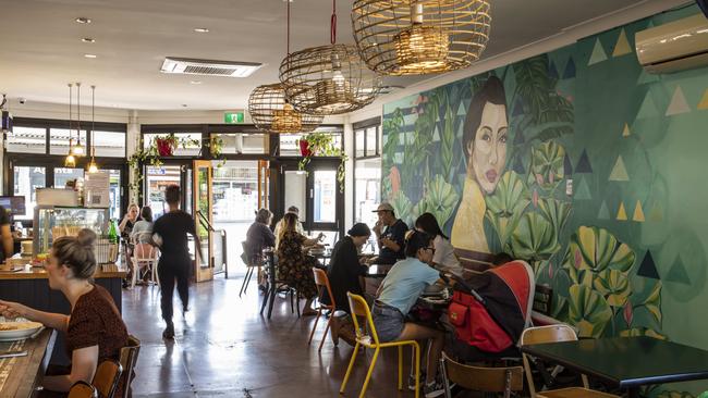 The bright interior at Cafe O-Mai in Annerley. Picture: Mark Cranitch.