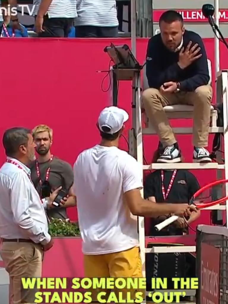 The chair umpire explains his stance