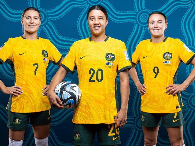 Steph Catley, Sam Kerr and Caitlin Foord will be key for thr Matildas. Picture: Chris Hyde - FIFA/FIFA via Getty Images