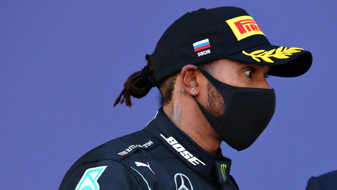 Lewis Hamilton fired up. (Photo by Mark Thompson/Getty Images)