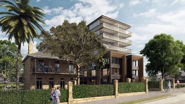 A modern six-storey unit block will be built around one of the oldest houses in Beverley Park after the $17.5m development was approved in November 2018. Picture: Supplied