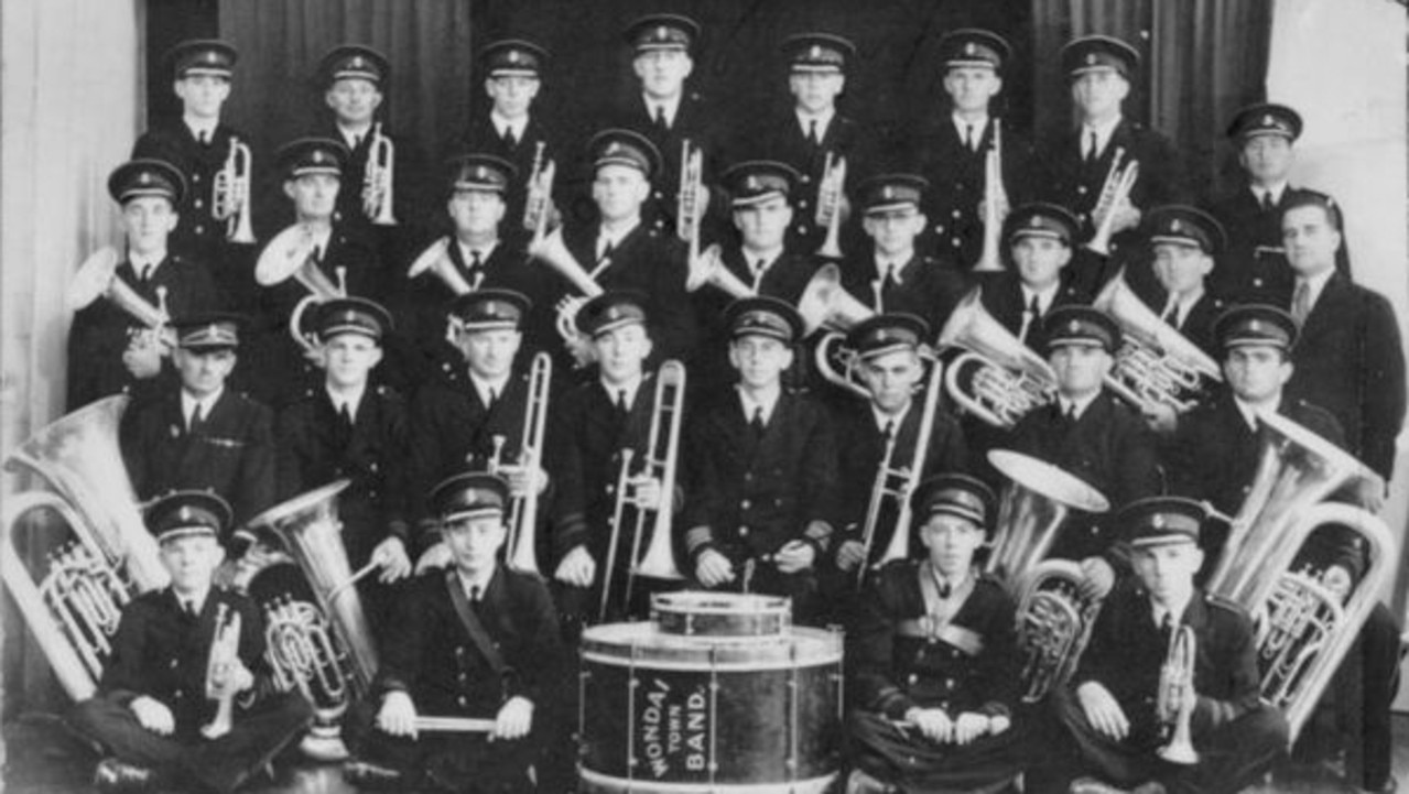 Wondai Town Band, 1938. Contestants in the Queensland Championship held in Maryborough, showcasing the region’s musical talent. Source: Unknown