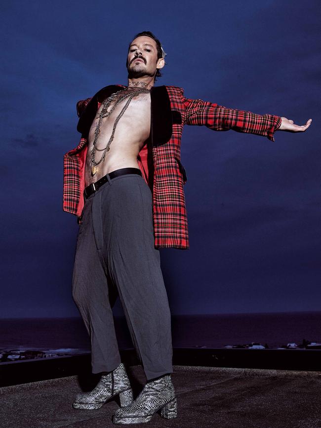 Daniel Johns on the rooftop of his Newcastle home. Picture: Nic Walker