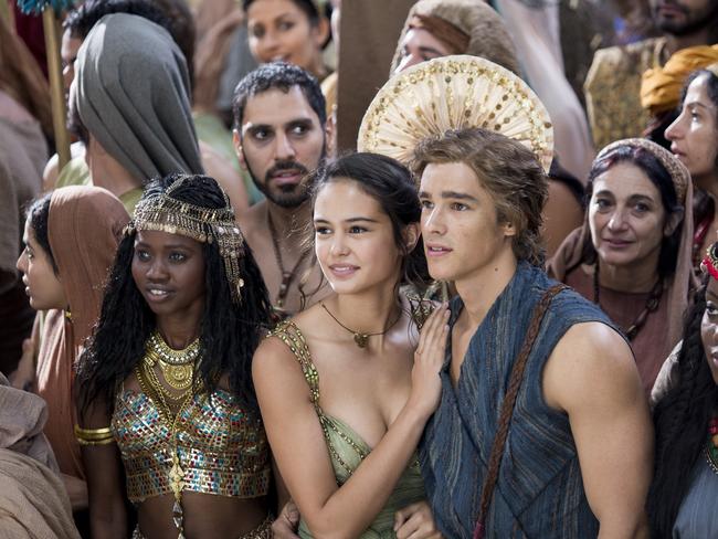 Courtney Eaton and Brenton Thwaites in a scene from Gods of Egypt. Picture: Lisa Tomasetti/Lionsgate via AP