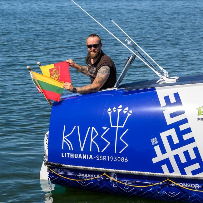 A rescue mission is currently underway for a Lithuanian single-seat ocean rower Aurimas Mockus who has found himself in the path of Tropical Cyclone Alfred off the Queensland coast. Picture: Supplied