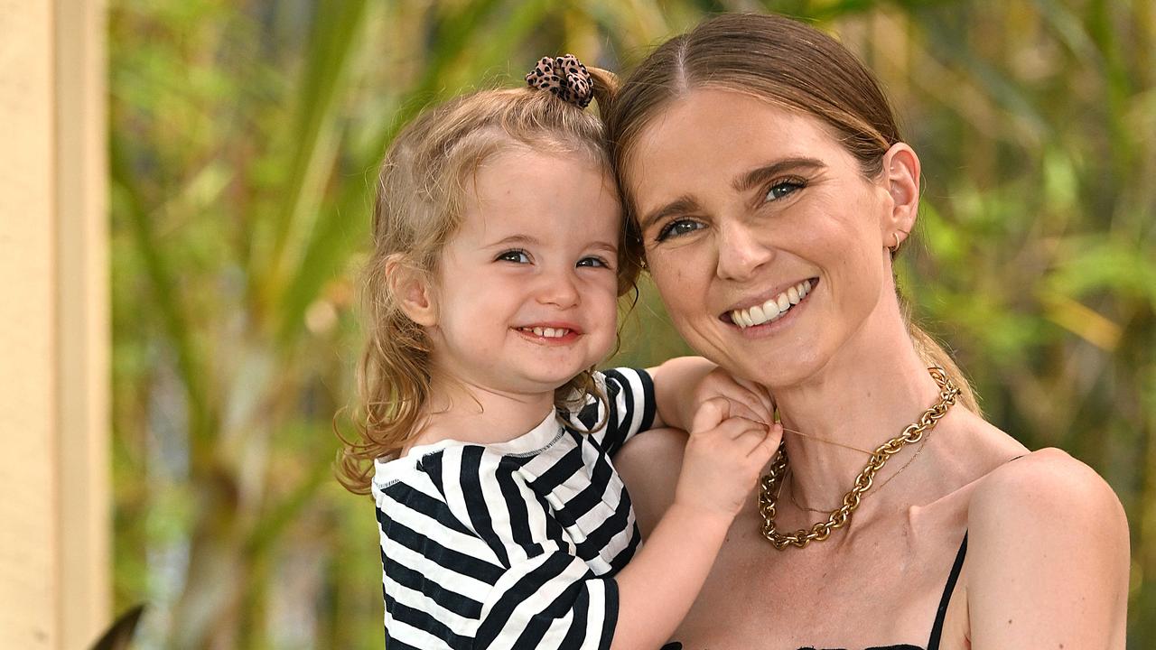 Laura Corfield her daughter Quinn at home in Norman Park. pic Lyndon Mechielsen/Courier Mail