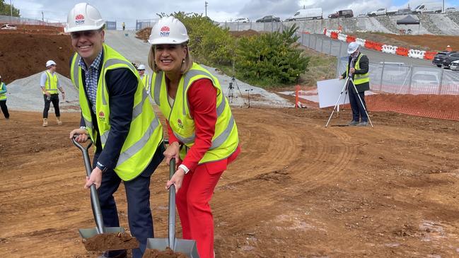 Richmond MP Justine Elliot and Health Minister Ryan Park turning the first sod on the new Kingscliff Ambulance Station. Picture: Savannah Pocock