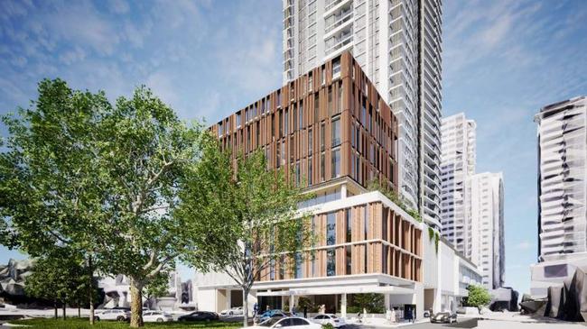 The New Urban Villages Pty Ltd renders which formed part of the CFMEU application to Economic Development Qld for a seven storey office building. Picture: nettletontribe/Urbicus Pty Ltd/New Urban Villages Pty Ltd.