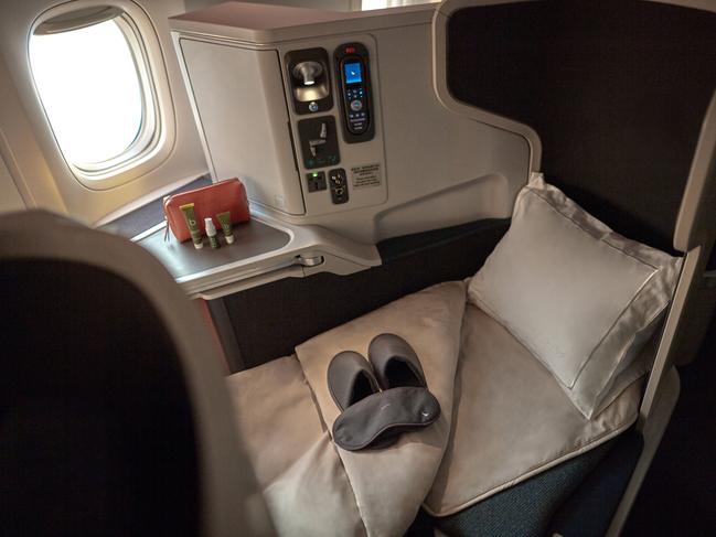 Cathay Pacific business class on the Airbus A350.