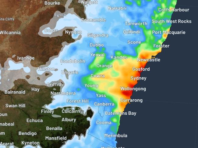 Rainfall on Monday. Picture WeatherZone