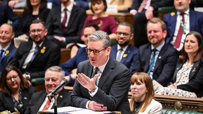 Britain's Prime Minister Keir Starmer speaking during the weekly session of Prime Minister's Questions. Picture: AFP