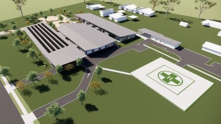 An artist's impression of the new Moranbah hospital with helipad. Picture: Contributed