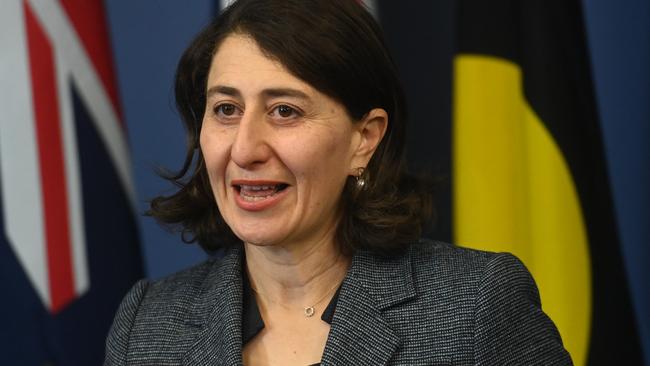 Gladys Berejiklian during her resignation speech. Picture: NewsWire/Jeremy Piper.