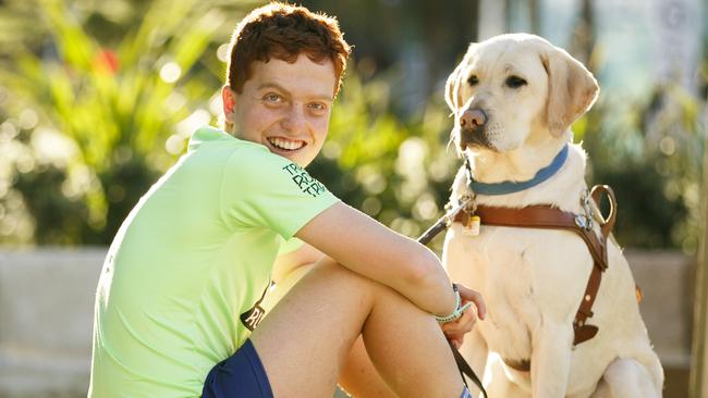 Ben Said with guide dog Jontie. Picture: Tim Pascoe