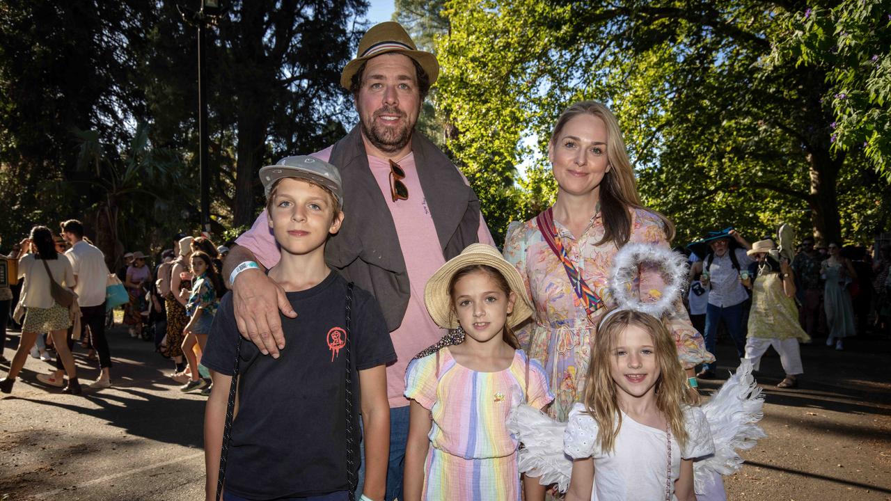 Harry, Luke, Grace, Ruth and Rosie attend WOMAD Day 3. Picture: Emma Brasier