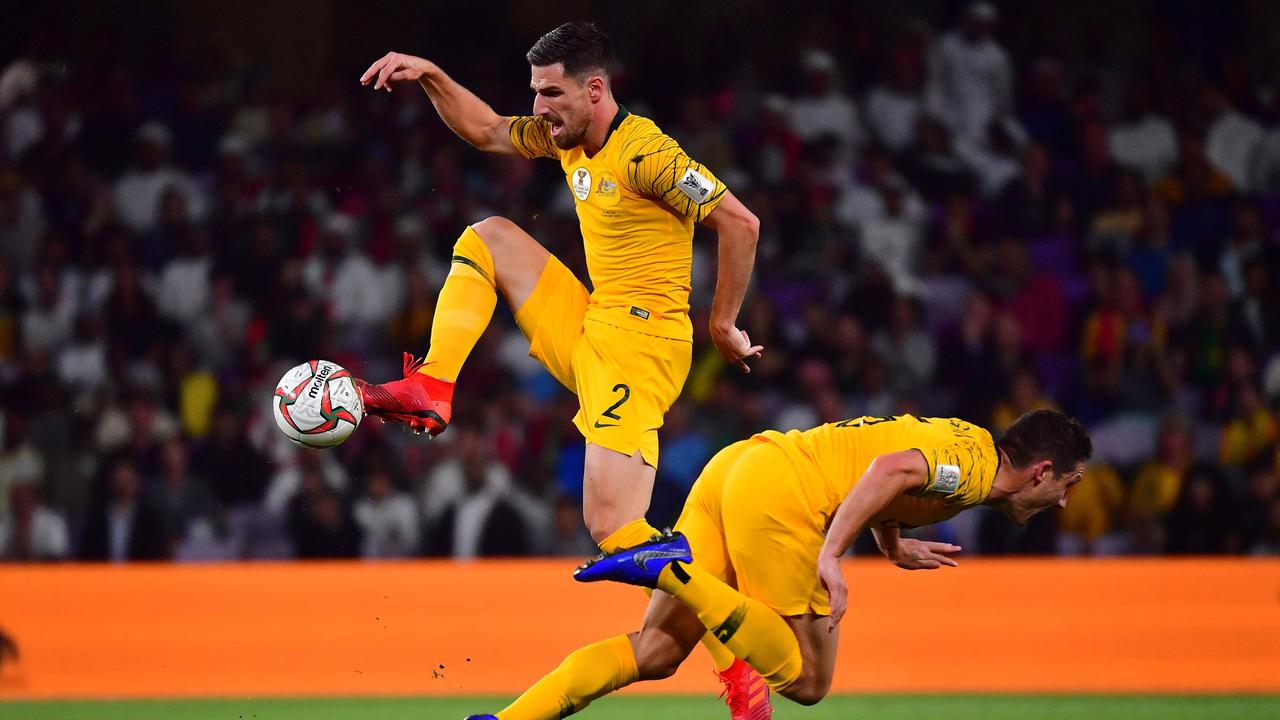 Australia’s defender Milos Degenek in action against the UAE.