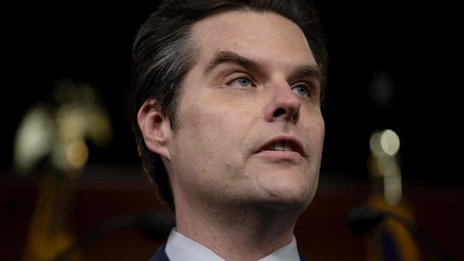 (FILES) US Representative Matt Gaetz (R-FL) speaks during a bipartisan press conference on Capitol Hill in Washington, DC, on November 30, 2023, to discuss the lack of unidentified aerial phenomena (UAP) transparency in the United States. A former US lawmaker who was Donald Trump's first pick to run the Justice Department paid for sex numerous times, including with an underage girl, according to a congressional report due for release later December 23, 2024. (Photo by Jim WATSON / AFP)