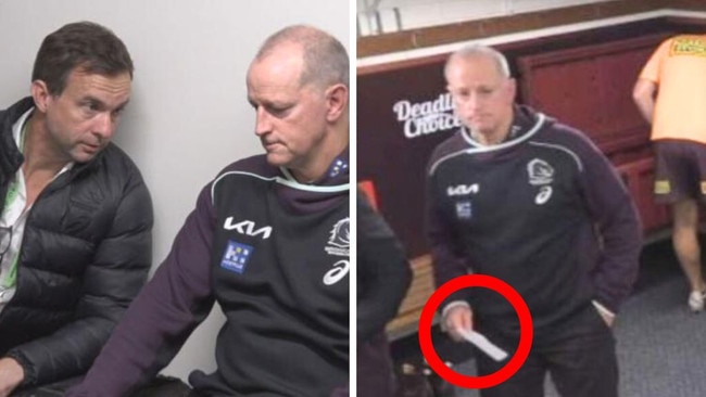 Michael Maguire moved his post-match team talk. Image: Fox