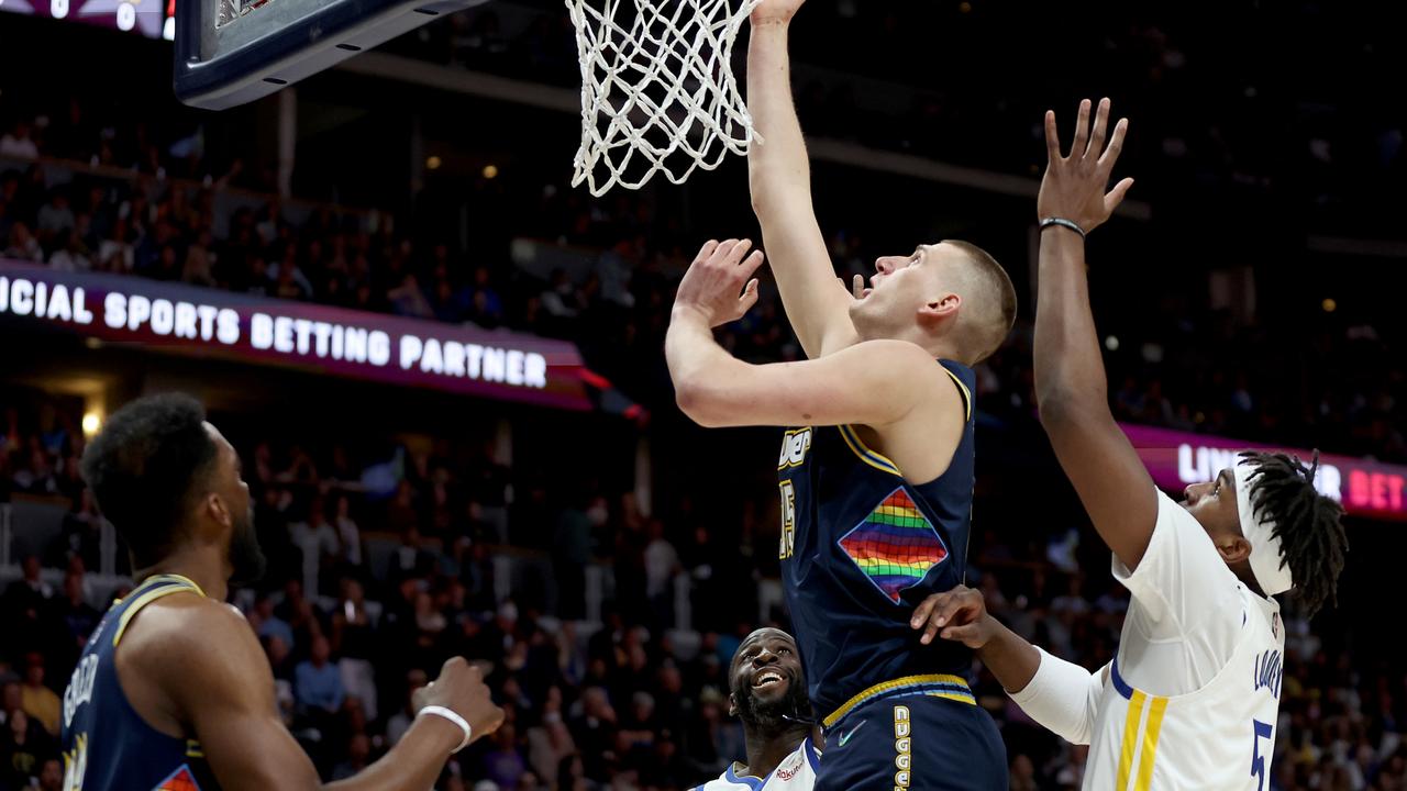 Nikola Jokic too over early in the game. (Photo by Matthew Stockman/Getty Images)