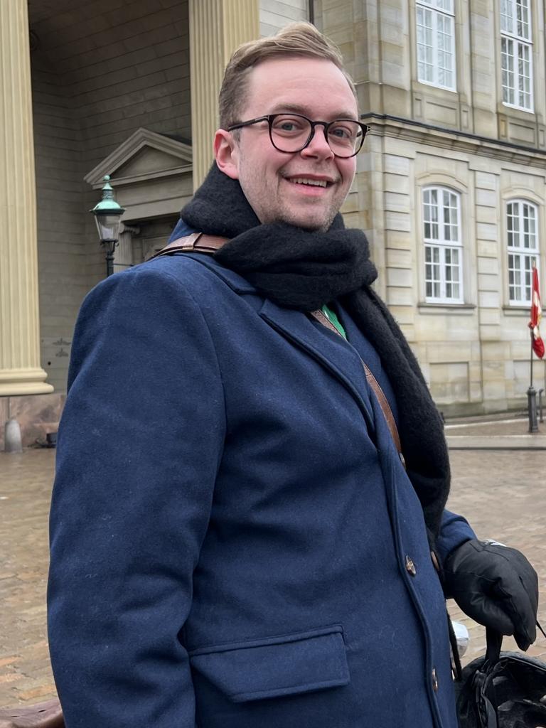 Former Melburnian Lucas Skræddergaard finds a spot for the proclamation. Picture: Danielle Gusmaroli